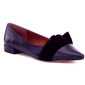 Halston Hazel Navy Leather/Suede Flats Sz.7